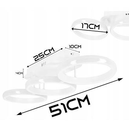 Plafoniera dimmerabile a LED/30W/230V 3000-6500K bianco Wi-Fi Tuya + telecomando