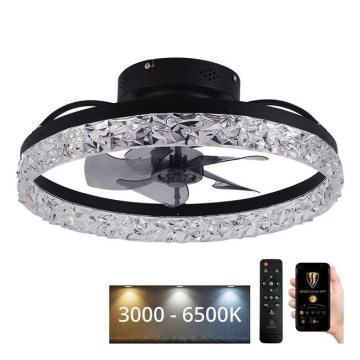 LED Plafonnier à intensité variable avec ventilateur LED/35W/230V 3000-6500K noir + télécommande