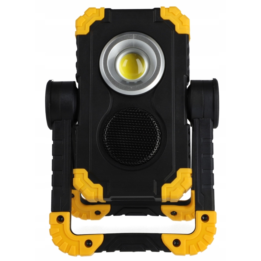 Faro ricaricabile LED con altoparlante e funzione power bank LED/10W/5V 4400 mAh IP44 nero/giallo