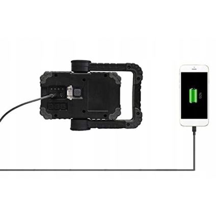 Faro ricaricabile LED con altoparlante e funzione power bank LED/10W/5V 4400 mAh IP44 nero/giallo