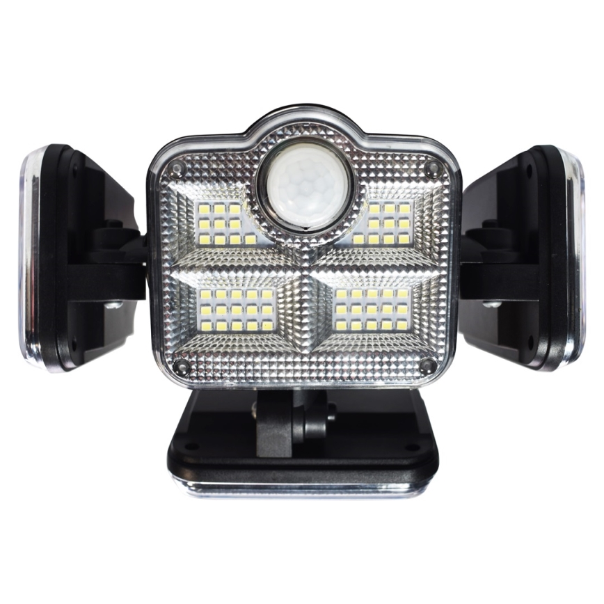 LED Proiettore solare con sensore di movimento e crepuscolare LED/30W/3,7V 2400 mAh IP47 + telecomando