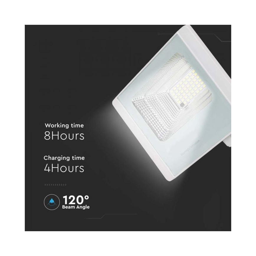 LED Proiettore solare da esterno LED/12W/3,2V IP65 6400K + telecomando