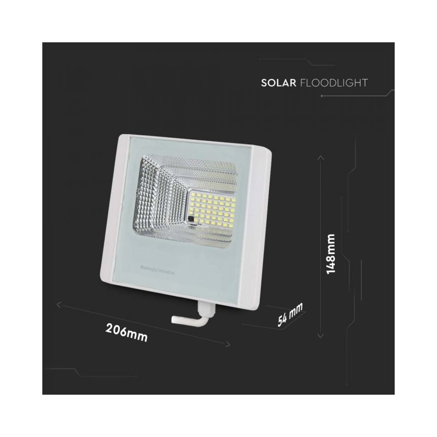 LED Proiettore solare da esterno LED/12W/3,2V IP65 6400K + telecomando