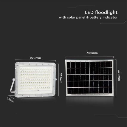 LED Proiettore solare da esterno LED/20W/3,2V 6400K bianco IP65 + telecomando