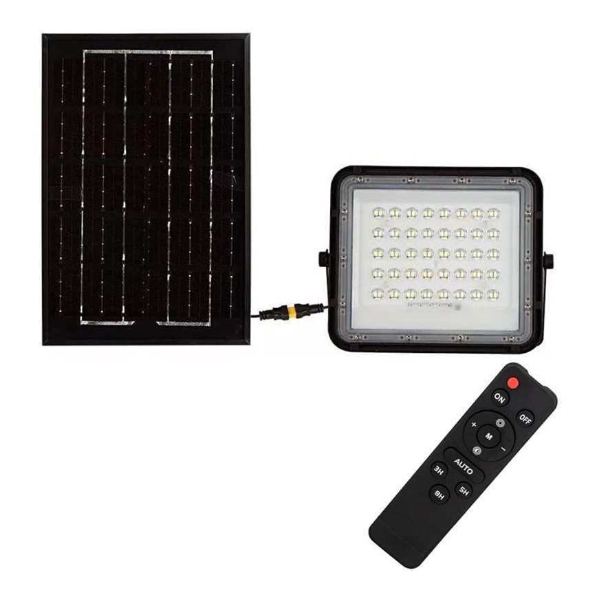 LED Proiettore solare per esterni LED/6W/3,2V IP65 6400K nero + TC