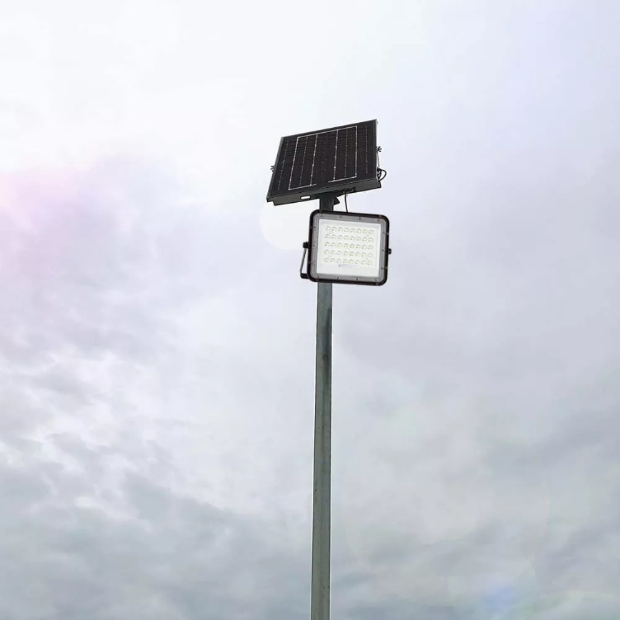 LED Proiettore solare per esterni LED/6W/3,2V IP65 6400K nero + TC