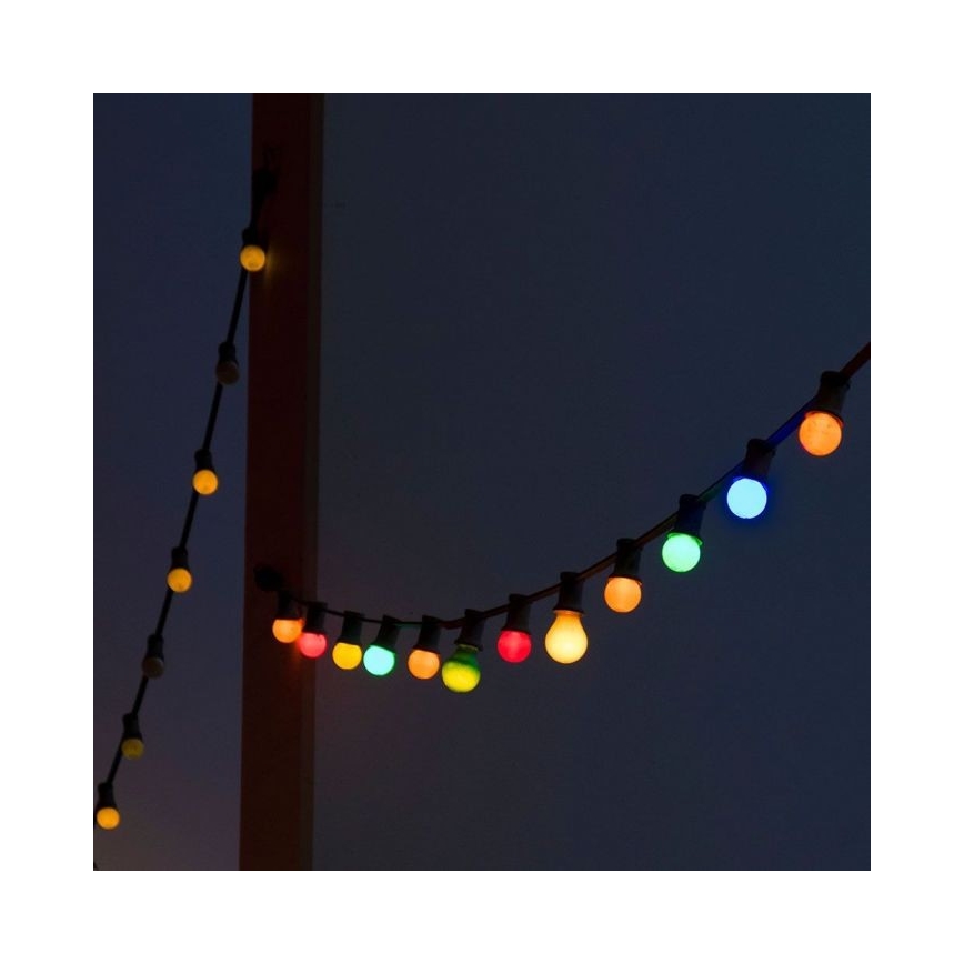 LED RGB Catena da esterno STRING 13 m 15xLED/0,5W/230V IP44 + telecomando