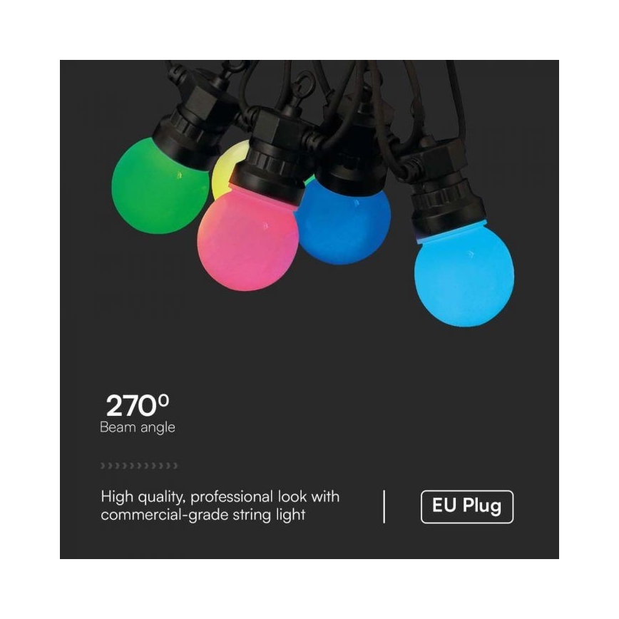 LED RGB Catena da esterno STRING 13 m 15xLED/0,5W/230V IP44 + telecomando