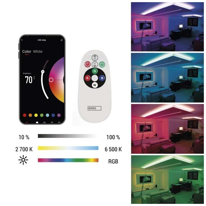 LED RGB+CCT Striscia dimmerabile GOSMART LED/11W/230V 2 m 2700-6500K IP44 Wi-Fi + telecomando