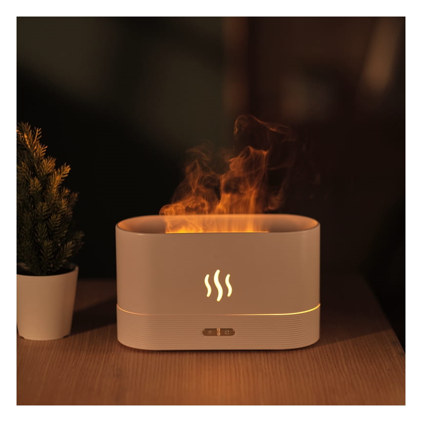 LED RGB Diffusore di aromi e umidificatore d'aria a ultrasuoni con retroilluminazione 180ml bianco