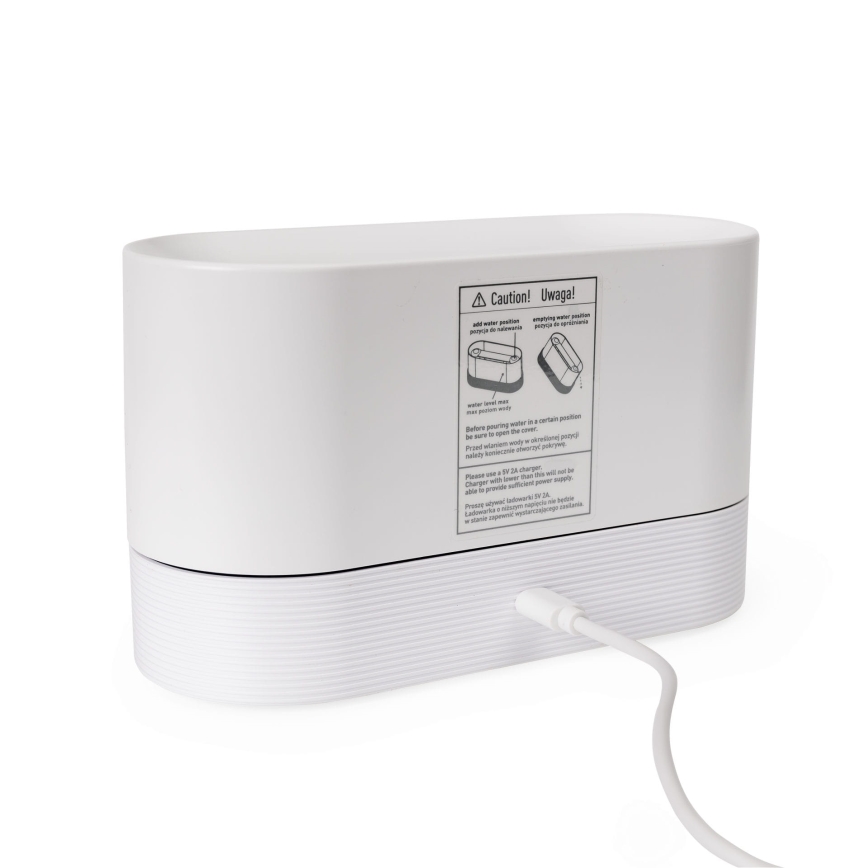 LED RGB Diffusore di aromi e umidificatore d'aria a ultrasuoni con retroilluminazione 180ml bianco