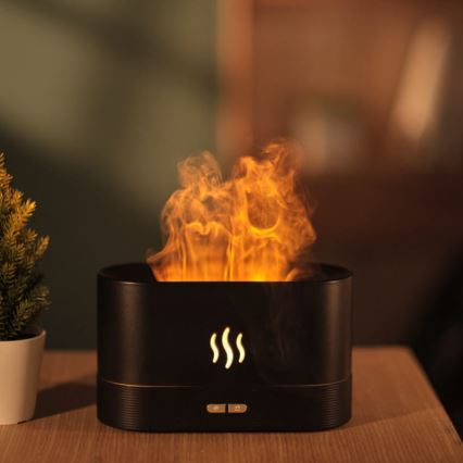 LED RGB Diffusore di aromi e umidificatore d'aria a ultrasuoni con retroilluminazione 180ml nero
