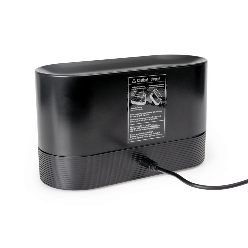 LED RGB Diffusore di aromi e umidificatore d'aria a ultrasuoni con retroilluminazione 180ml nero