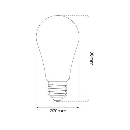 LED RGB Dimmbare Glühbirne A70 E27/11W/230V 2700-6500K Wi-Fi Tuya