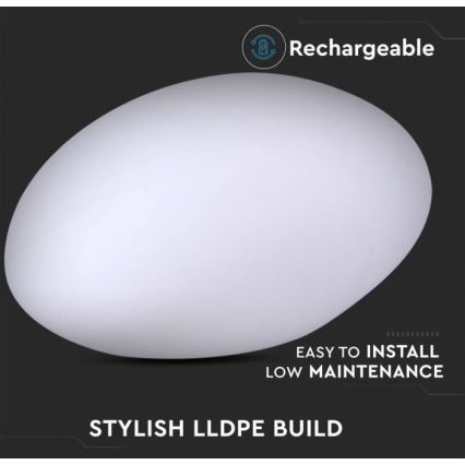 LED RGB Dimmbare Outdoor-Leuchte LED/1W/5V 28cm IP67 1000 mAh + Fernbedienung