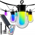 LED RGB dimmerabile solare catena luminosa decorativa 15 LED/18 funzioni USB 6 m IP44 nera + telecomando