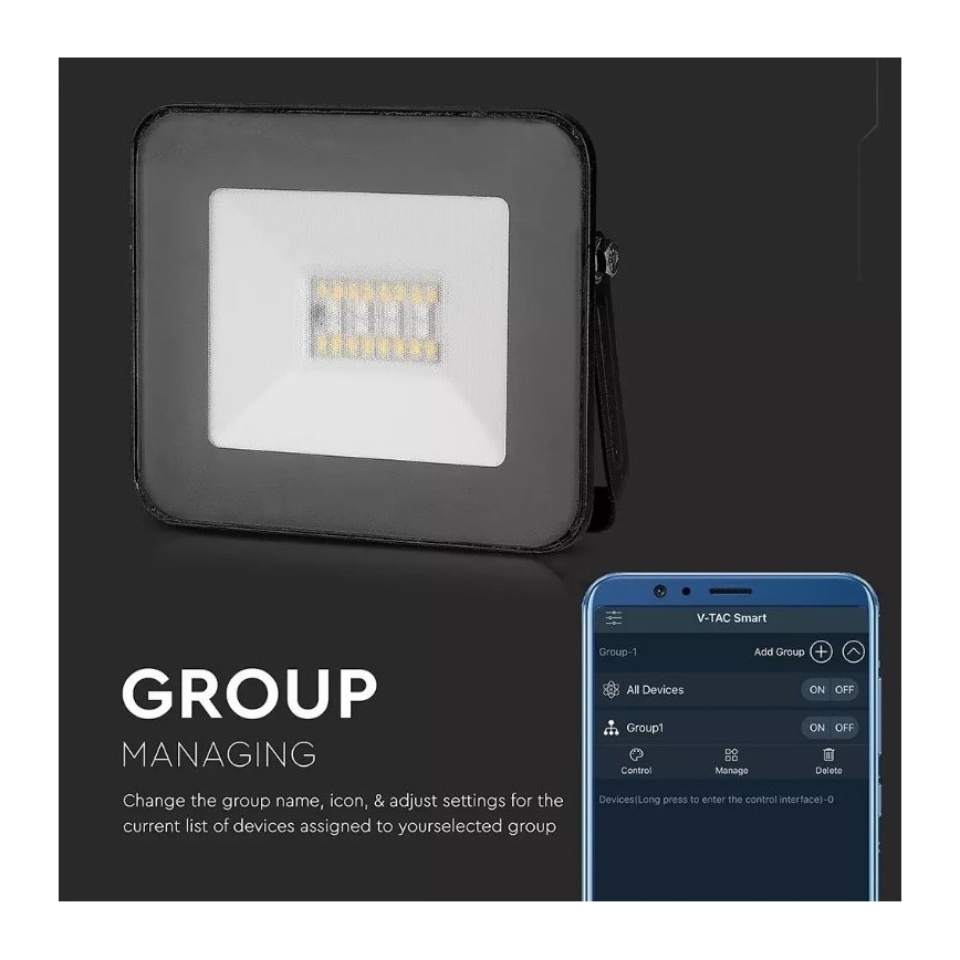 LED-RGB-Flutlicht LED/20W/230V IP65 schwarz
