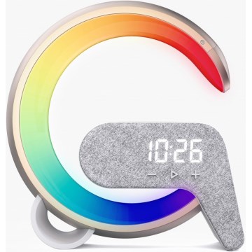 LED RGB Lampada da tavolo dimmerabile con sveglia e Qi di ricarica 30W/230V oro