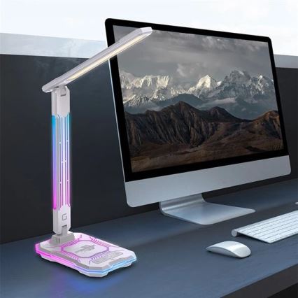 LED RGB Lampada da tavolo touch ricaricabile e dimmerabile con ricarica wireless LED/7,5W/5V 2700-5300K bianco