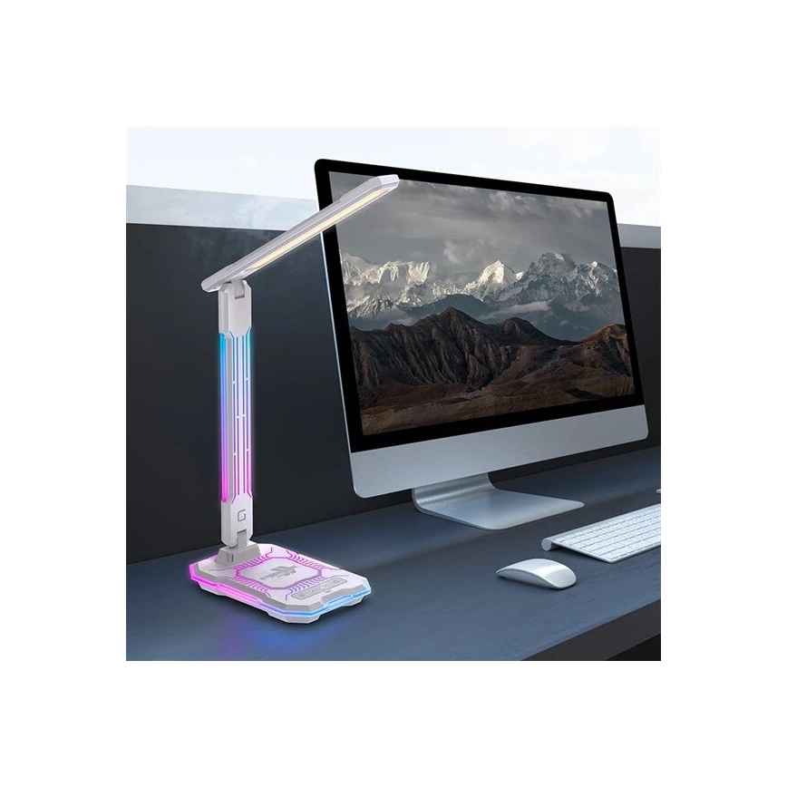 LED RGB Lampada da tavolo touch ricaricabile e dimmerabile con ricarica wireless LED/7,5W/5V 2700-5300K bianco