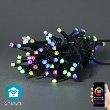 LED RGB-Lichterkette für den Außenbereich, 42× LEDs / 8 Funktionen, 8 m, IP65, Wi‑Fi (Tuya)