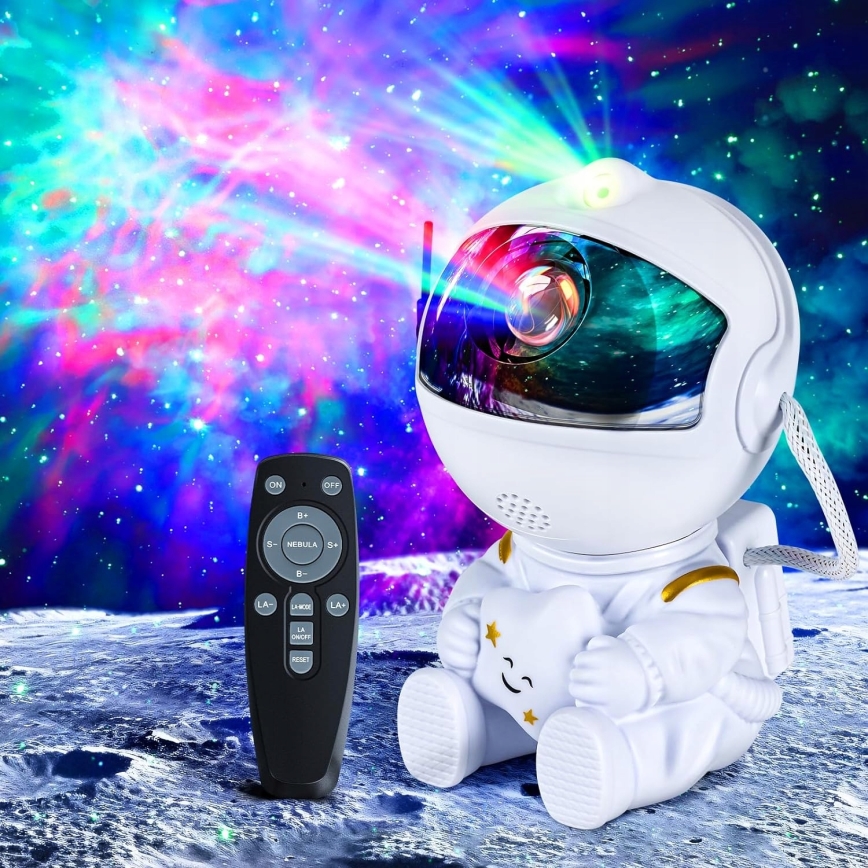 LED-RGB-Projektor LED/5W/5V Astronaut + Fernbedienung