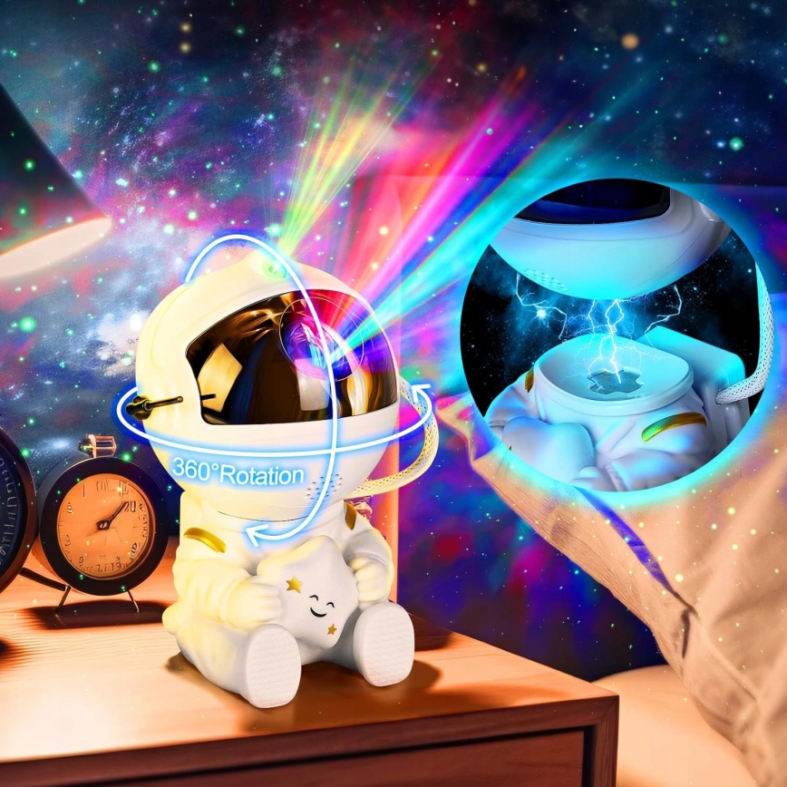 LED-RGB-Projektor LED/5W/5V Astronaut + Fernbedienung