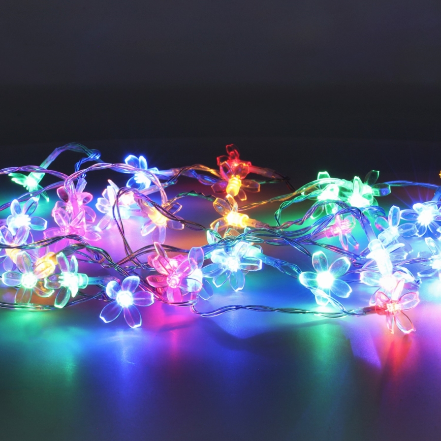 LED RGB Solar-Lichterkette 50xLED/0,12W/1,2V 1xAA IP44 600 mAh