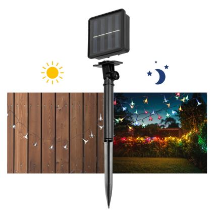 LED RGB Solar-Lichterkette 50xLED/0,12W/1,2V 1xAA IP44 600 mAh