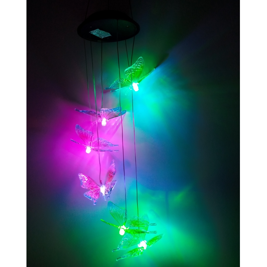 LED RGB Solarleuchte 6xLED/1,2V 300 mAh IP44 Schmetterling