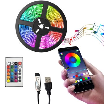 LED RGB Striscia dimmerabile LED/6W/5V USB 2 m + telecomando
