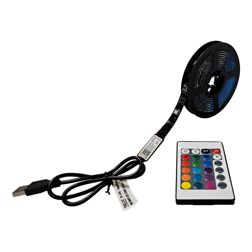 LED RGB Striscia dimmerabile LED/6W/5V USB 2 m + telecomando