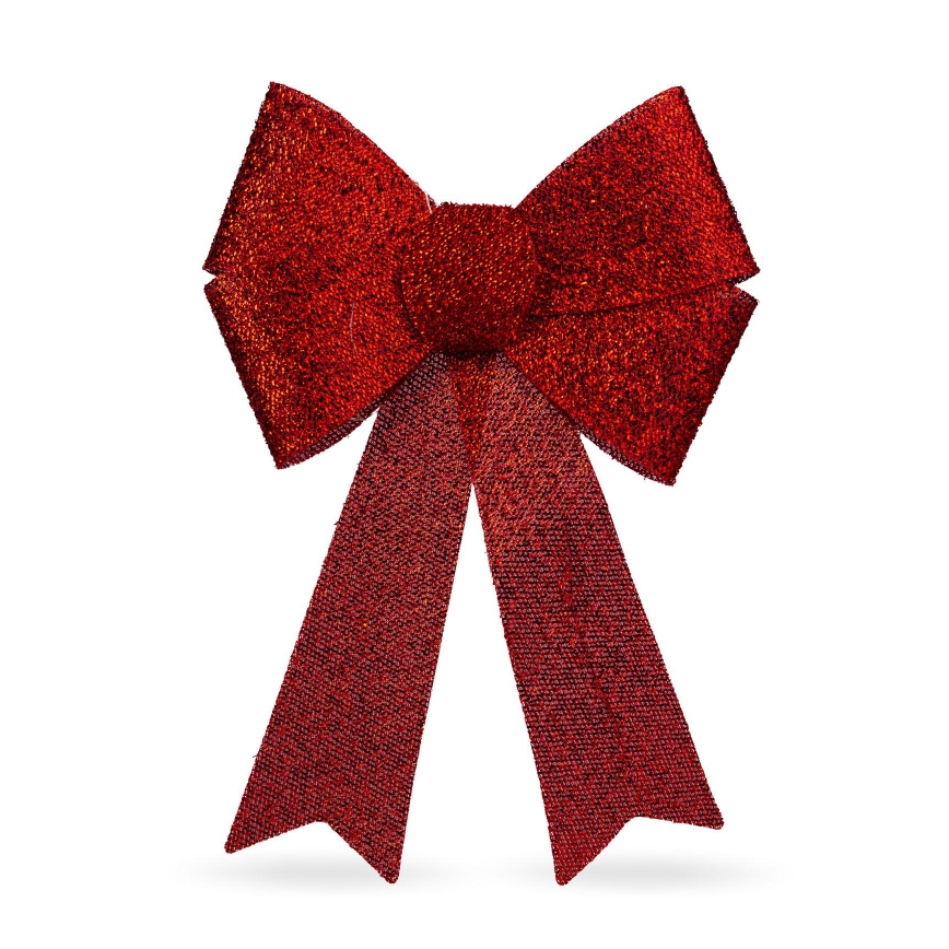 LED RGB Weihnachtsdekoration 11xLED/3xLR44 40x30 cm rote Schleife