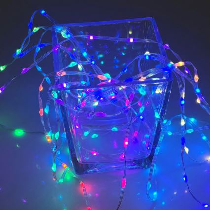 LED-RGB-Weihnachtslichterkette LED/10W/5V 10 m USB + Fernbedienung