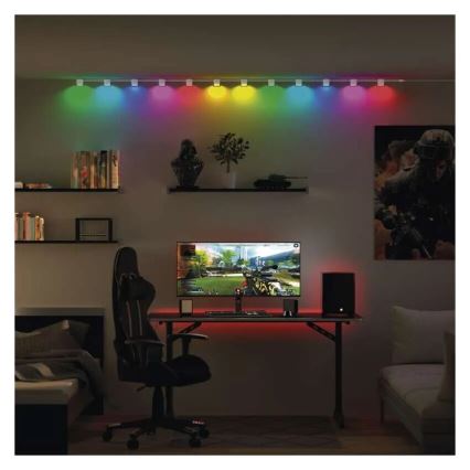 LED RGBIC+CCT Catena decorativa con spotlighting GoSmart 12xLED/7W/230V 255 cm Wi-Fi Tuya