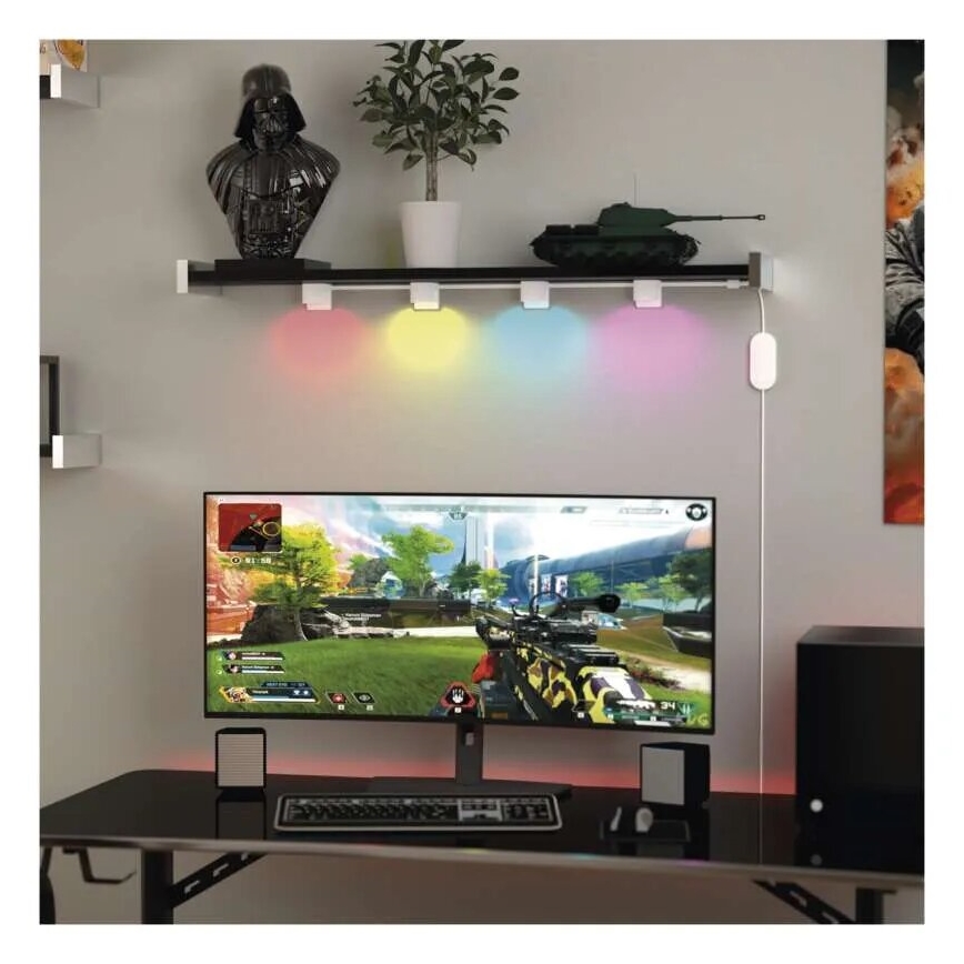 LED RGBIC+CCT Dekorationslichterkette mit Punktbeleuchtung GoSmart - Erweiterung 4xLED/7W/230V 85 cm Wi-Fi Tuya