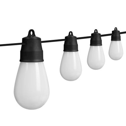 LED RGBIC dimmbare Solar-Lichterkette 15xLED/1,3W/3,7/5V 2200 mAh 8 m IP65 schwarz + Fernbedienung