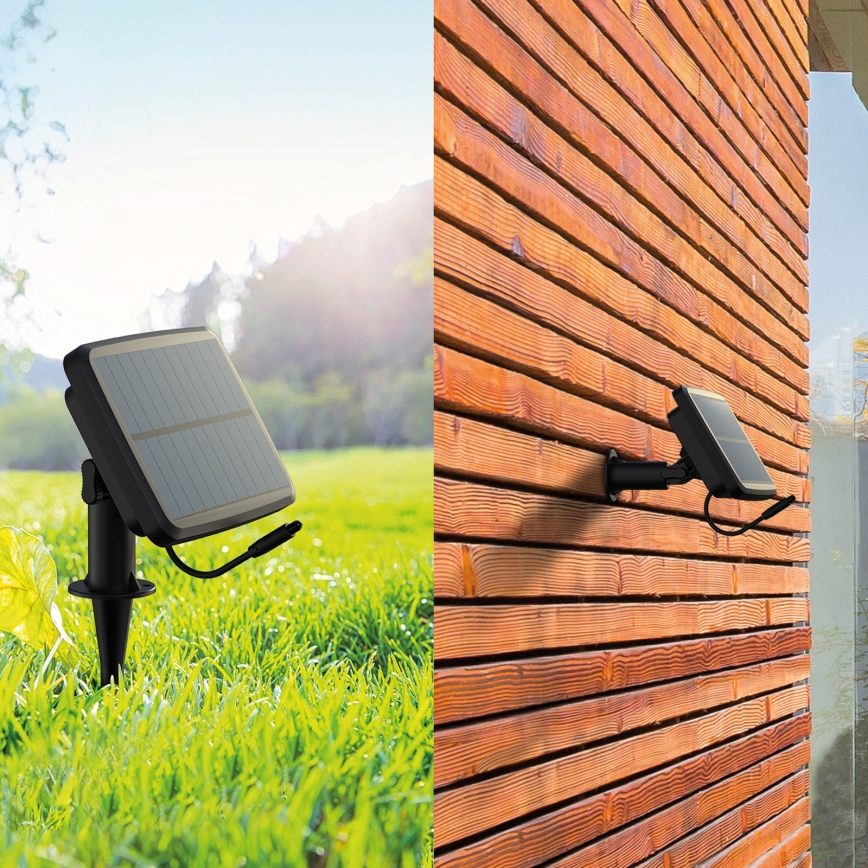 LED RGBIC dimmbare Solar-Lichterkette 15xLED/1,3W/3,7/5V 2200 mAh 8 m IP65 schwarz + Fernbedienung