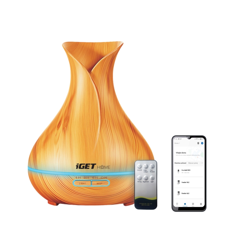 LED RGBW Diffusore di aromi e umidificatore d'aria LED/230V 500 ml Wi-Fi + telecomando