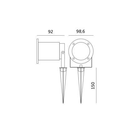 LED RGBW dimmbare Außenleuchte BLAKE 1xGU10/4,8W/230V IP65 + Fernbedienung