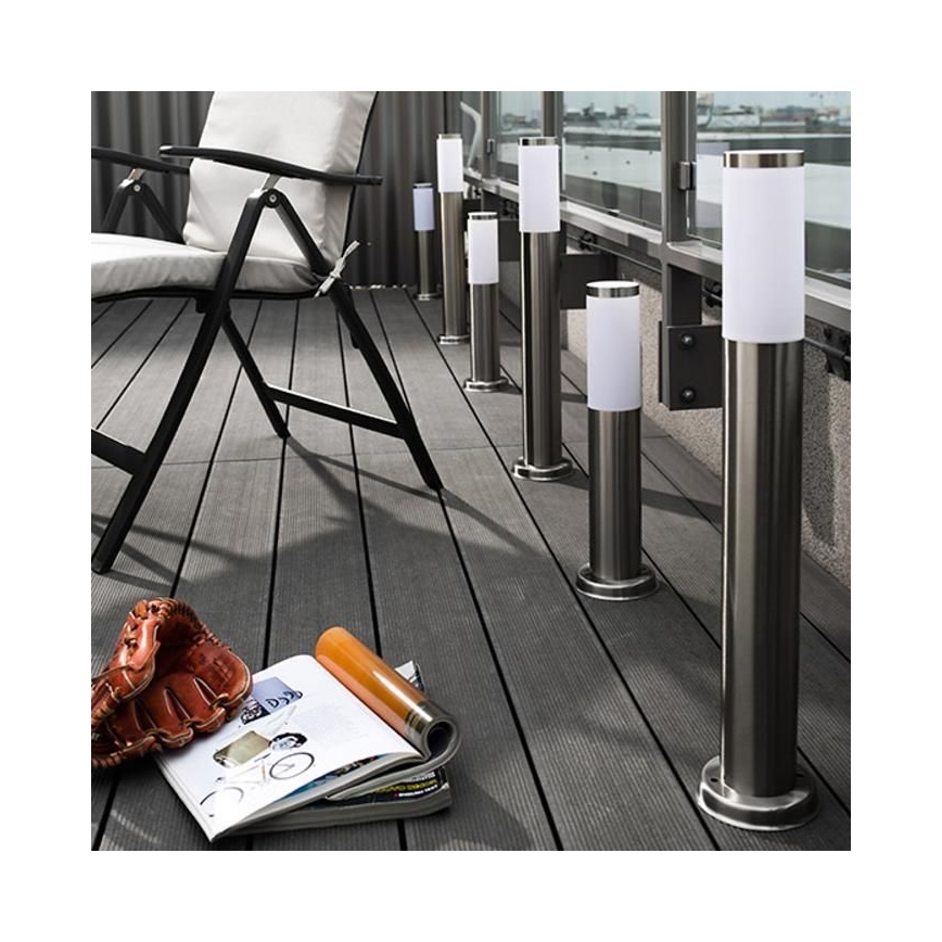 LED RGBW dimmbare Außenleuchte LIVIA 1xE27/6,5W/230V 2700-6500K Wi-Fi 100 cm IP44 silber