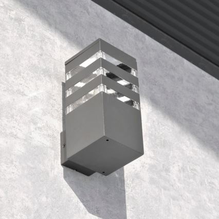 LED RGBW dimmbare Außen-Wandleuchte TEKSAS 1xE27/9W/230V 2700-6500K Wi-Fi IP44 Anthrazit