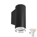 LED RGBW dimmbare Badezimmer-Wandleuchte TURYN 1xGU10/4,8W/230V 3000K IP44 schwarz + Fernbedienung