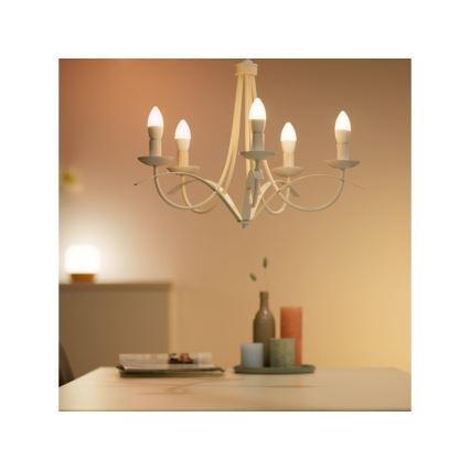 LED RGBW Dimmbare Glühbirne C37 E14/4,9W/230V 2200-6500K CRI 90 Wi-Fi -WiZ