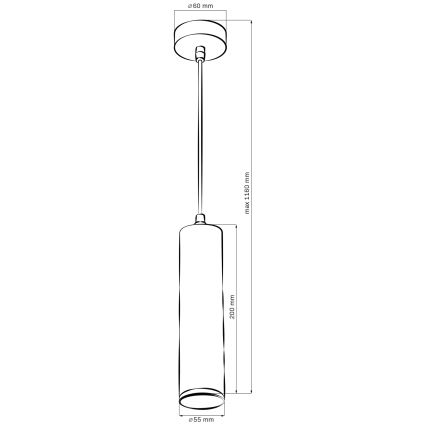 LED RGBW dimmbare Badezimmer-Hängeleuchte an Seil TURYN 1xGU10/6,5W/230V 2700-6500K Wi-Fi IP44 schwarz