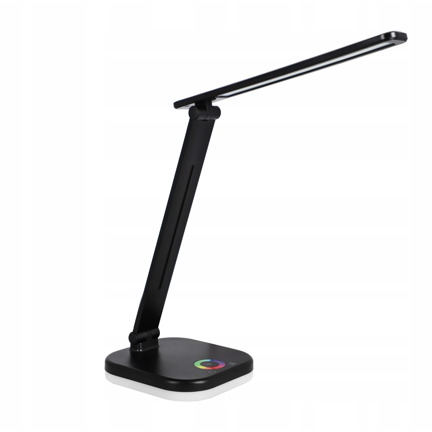LED RGBW dimmbare Tischlampe mit kabelloser Ladefunktion, LED/7W/5V USB, schwarz