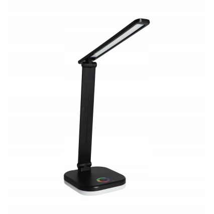LED RGBW dimmbare Tischlampe mit kabelloser Ladefunktion, LED/7W/5V USB, schwarz
