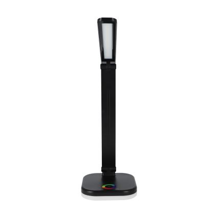 LED RGBW dimmbare Tischlampe mit kabelloser Ladefunktion, LED/7W/5V USB, schwarz