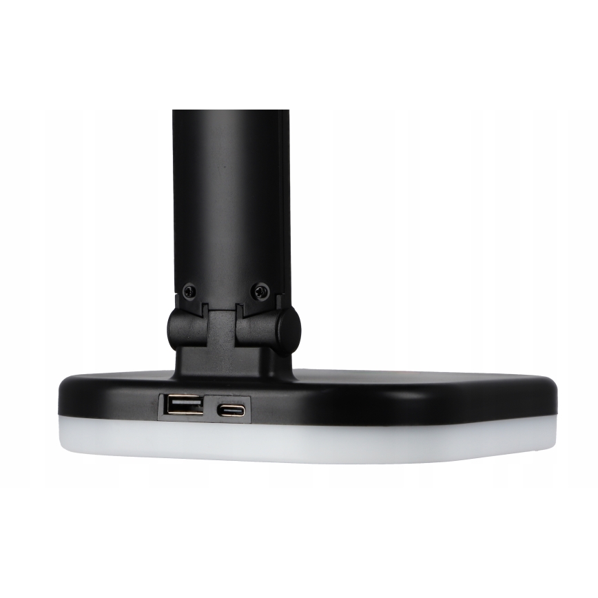 LED RGBW dimmbare Tischlampe mit kabelloser Ladefunktion, LED/7W/5V USB, schwarz