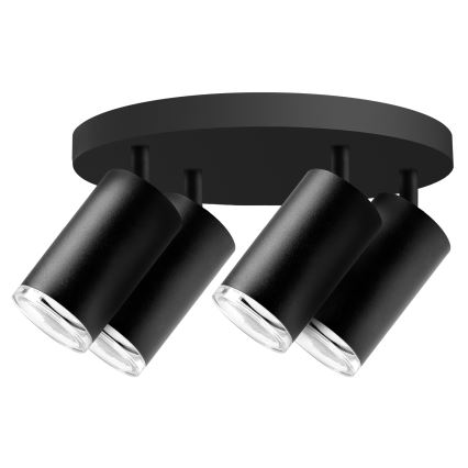 LED RGBW dimmbarer Badezimmer-Spot TURYN 4xGU10/4,8W/230V 3000K IP44 schwarz + Fernbedienung